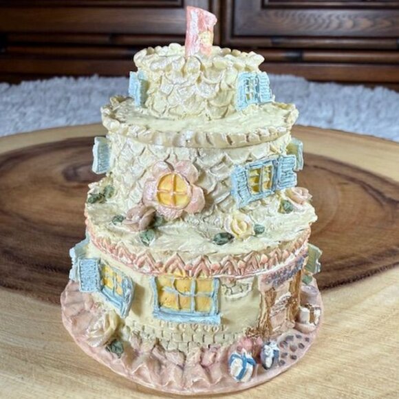 Vintage Boyds Bears Bailey's Frosted Cottage 3pc Figurine #19900 - Picture 3 of 13